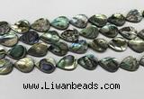 CSB4138 15.5 inches 13*18mm flat teardrop abalone shell beads