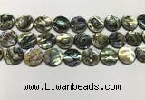 CSB4172 15.5 inches 16*16mm coin abalone shell beads wholesale