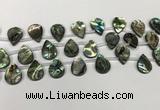 CSB4187 Top drilled 12*16mm flat teardrop balone shell beads