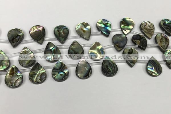 CSB4187 Top drilled 12*16mm flat teardrop balone shell beads