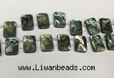 CSB4192 Top drilled 13*18mm rectangle double drilled balone shell beads