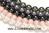 CSB43 16 inches 10mm round shell pearl beads Wholesale