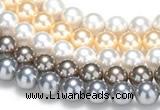 CSB47 16 inches 8mm round shell pearl beads Wholesale