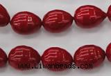 CSB554 15.5 inches 12*15mm whorl teardrop shell pearl beads