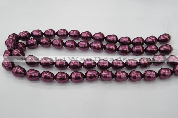 CSB556 15.5 inches 12*15mm whorl teardrop shell pearl beads