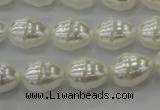 CSB557 15.5 inches 12*15mm whorl teardrop shell pearl beads