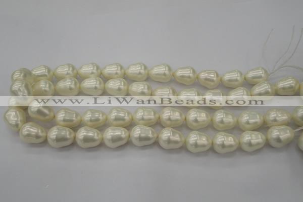 CSB565 15.5 inches 14*18mm whorl teardrop shell pearl beads