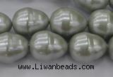 CSB571 15.5 inches 16*19mm whorl teardrop shell pearl beads