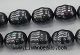 CSB586 15.5 inches 13*16mm whorl oval shell pearl beads