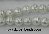 CSB600 15.5 inches 10mm whorl round shell pearl beads