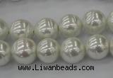 CSB610 15.5 inches 12mm whorl round shell pearl beads