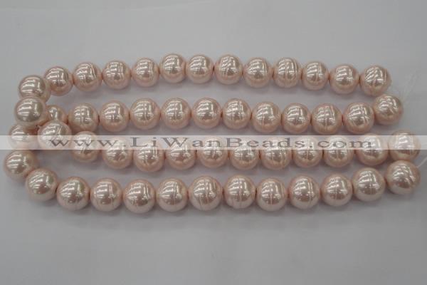 CSB637 15.5 inches 16mm whorl round shell pearl beads