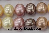 CSB699 15.5 inches 13*15mm oval mixed color shell pearl beads