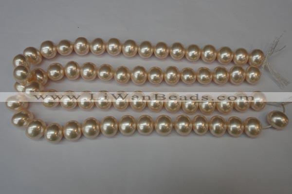 CSB801 15.5 inches 13*15mm oval shell pearl beads wholesale