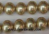 CSB802 15.5 inches 13*15mm oval shell pearl beads wholesale