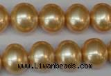 CSB803 15.5 inches 13*15mm oval shell pearl beads wholesale