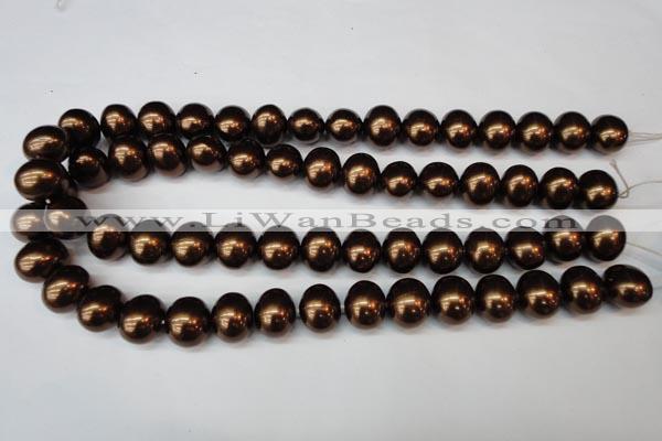 CSB807 15.5 inches 13*15mm oval shell pearl beads wholesale