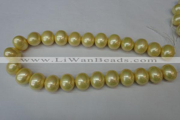 CSB832 15.5 inches 16*19mm oval shell pearl beads wholesale