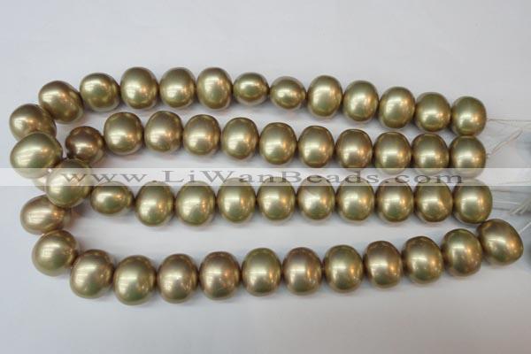 CSB833 15.5 inches 16*19mm oval shell pearl beads wholesale