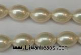 CSB845 15.5 inches 10*14mm rice shell pearl beads wholesale