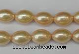 CSB847 15.5 inches 10*14mm rice shell pearl beads wholesale