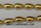 CSB857 15.5 inches 8*14mm teardrop shell pearl beads wholesale