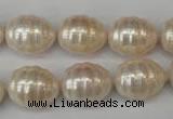 CSB885 15.5 inches 13*16mm whorl teardrop shell pearl beads wholesale