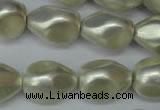 CSB893 15.5 inches 15*20mm teardrop shell pearl beads wholesale