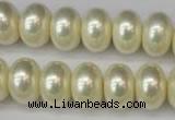 CSB910 15.5 inches 11*15mm rondelle shell pearl beads wholesale