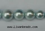 CSB922 15.5 inches 8mm - 14mm round shell pearl beads wholesale