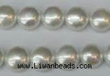 CSB940 15.5 inches 12mm flat round shell pearl beads wholesale