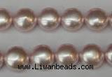 CSB941 15.5 inches 12mm flat round shell pearl beads wholesale