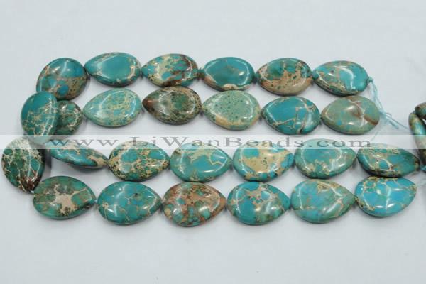 CSE14 15.5 inches 22*30mm flat teardrop natural sea sediment jasper beads