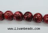 CSE163 15.5 inches 12mm round dyed natural sea sediment jasper beads