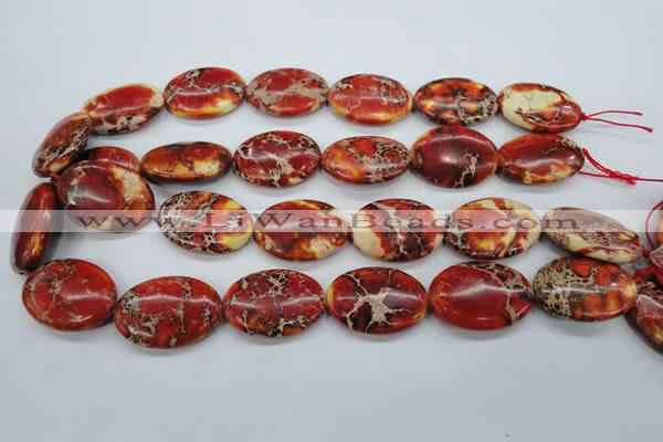 CSE204 15.5 inches 22*30mm oval dyed natural sea sediment jasper beads