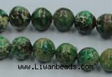 CSE221 15.5 inches 14mm round dyed natural sea sediment jasper beads