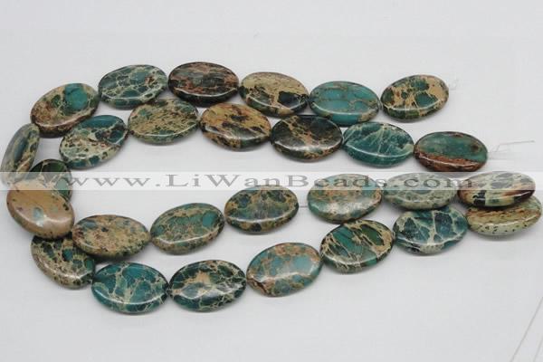 CSE5012 15.5 inches 20*30mm oval natural sea sediment jasper beads