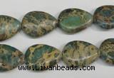 CSE5029 15.5 inches 13*18mm flat teardrop natural sea sediment jasper beads