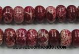 CSE66 15.5 inches 8*12mm rondelle dyed natural sea sediment jasper beads