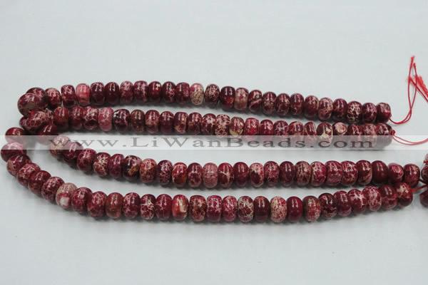 CSE66 15.5 inches 8*12mm rondelle dyed natural sea sediment jasper beads