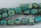 CSE78 15.5 inches 7*9mm nuggets dyed natural sea sediment jasper beads