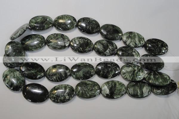 CSH137 15.5 inches 22*30mm oval natural seraphinite gemstone beads