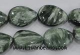 CSH51 15*20mm flat teardrop natural seraphinite gemstone beads