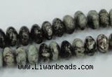 CSI05 15.5 inches 5*10mm rondelle silver scale stone beads wholesale