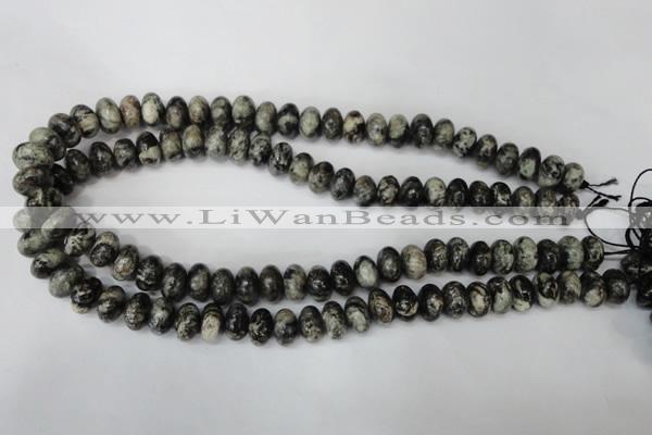 CSI08 15.5 inches 8*12mm rondelle silver scale stone beads wholesale