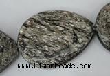 CSI40 15.5 inches 30*40mm flat teardrop silver scale stone beads wholesale