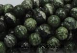 CSJ03 15.5 inches 8mm round green silver line jasper beads wholesale