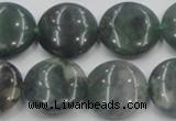 CSJ202 15.5 inches 20mm flat round serpentine jade gemstone beads