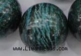 CSJ212 15.5 inches 30mm round dyed green silver line jasper beads