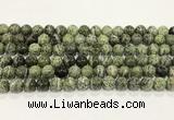 CSJ508 15.5 inches 8mm round green silver line jasper beads wholesale